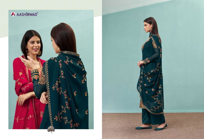 Aashirwad Tulsi Exclusive Latest Fancy Real Georgette Designer Occasional Wear Embroidery And Diamond Work Salwa  Kameez Collection